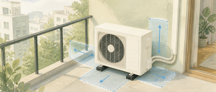 Ulkoyksikön mitat ja parveke